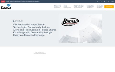 VSA Automation Helps Baroan Technologies ... - Kaseya