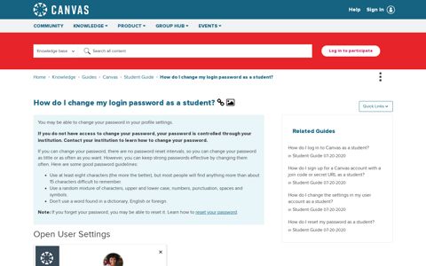 How do I change my login password as a student? - Canvas ...