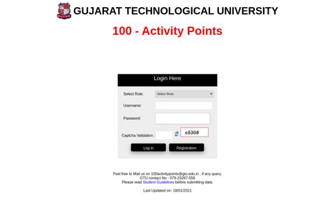 GTU 100 Activity Points - Gujarat Technological University