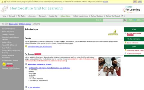 School Admissions - Hertfordshire Grid for Learning