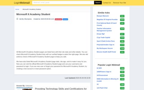 Login Microsoft It Academy Student or Register New Account