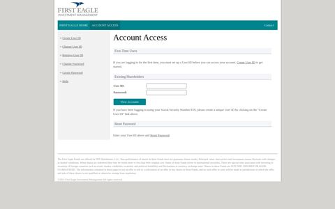 First Eagle Funds | Account Login