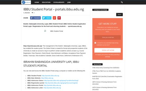 IBBU Student Portal - portals.ibbu.edu.ng - Eduinformant