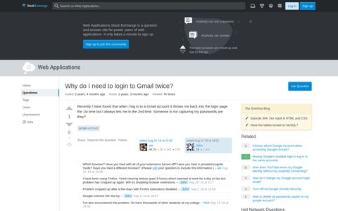 Why do I need to login to Gmail twice? - Web Applications ...