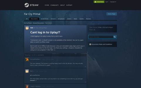 Cant log in to Uplay!? :: Far Cry Primal General Discussions