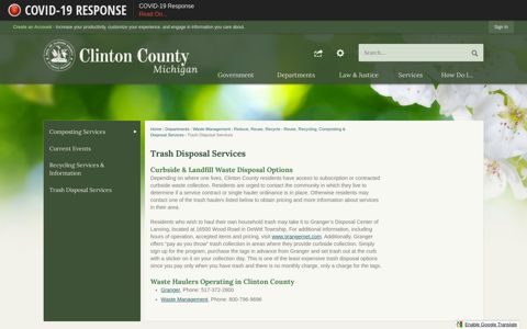 Trash Disposal Services | Clinton County, MI