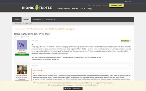 Trouble accessing GARP website | Bionic Turtle