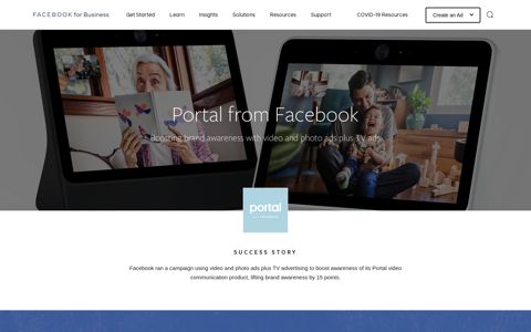 Portal from Facebook: Facebook ads case study | Facebook ...