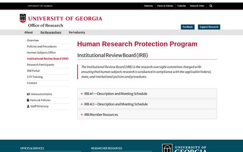 Institutional Review Board (IRB) - UGA Research - University ...