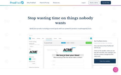 Customer Feedback Portal - Stop wasting time - ProdPad