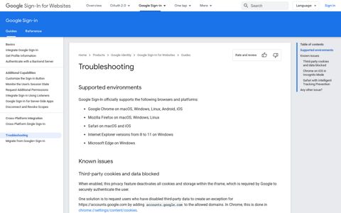 Troubleshooting | Google Sign-In for Websites | Google ...
