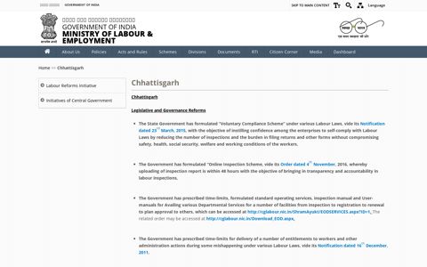 Chhattisgarh | Ministry of Labour & Employment