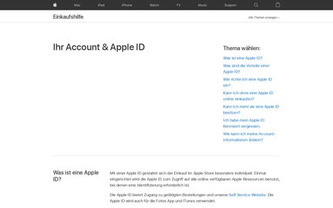 Ihr Account & Apple ID