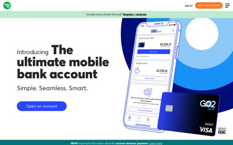 Green Dot - Unlimited Cash Back Mobile Account & Debit Cards