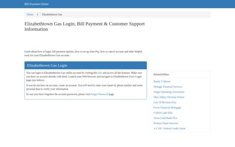 Elizabethtown Gas Login, Bill Payment & Customer Support ...