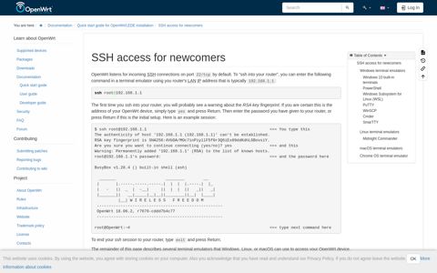 SSH access for newcomers - OpenWrt Project