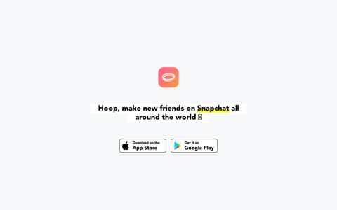 Hoop | New friends on Snapchat