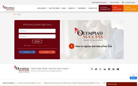 Login today for Free Olympiad Sample papers