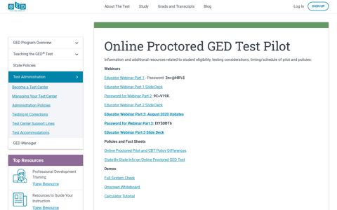 Test Administration - GED