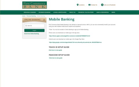 First Commerce Bank Mobile Banking