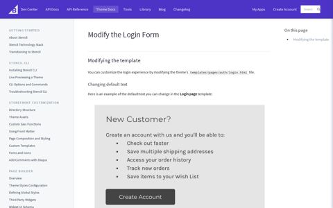 Modify the Login Form - Developing Further - Stencil Docs ...