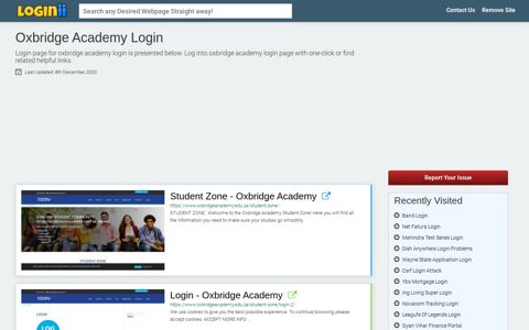 Oxbridge Academy Login - Loginii.com