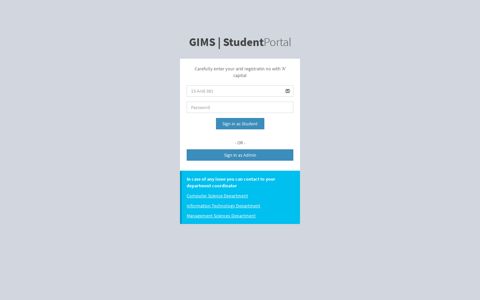 GIMS | Student Portal