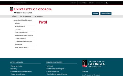 Portal – Office of Research - UGA Research - University of ...