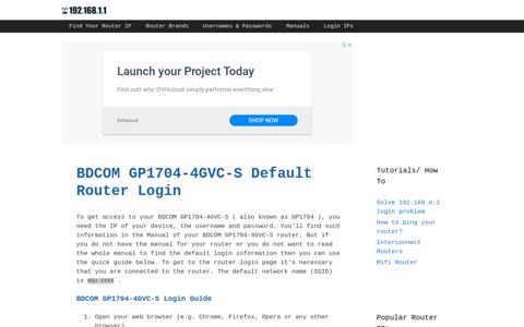 BDCOM GP1704-4GVC-S - Default login IP, default username ...
