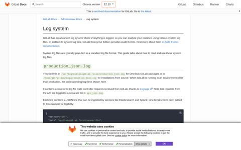 Log system | GitLab - GitLab Docs