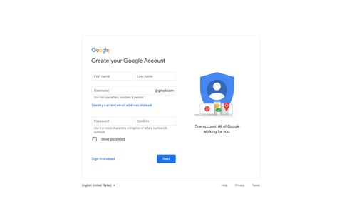 Create your Google Account - Google Accounts
