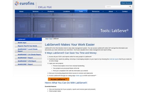 LabServe® Makes Your Work Easier - EMLab P&K