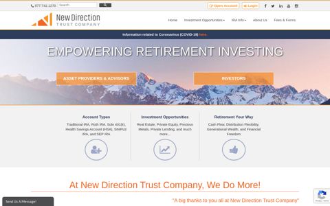 New Direction Trust Company: Self Directed IRA - Self ...