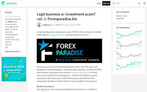 Legit business or investment scam? vol. 1: Forexparadise.biz ...