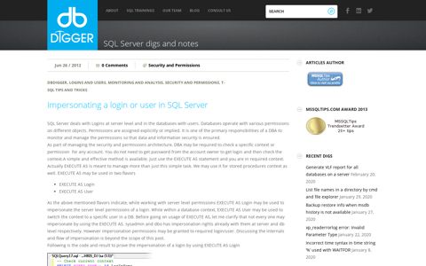 Impersonating a login or user in SQL Server | DBDigger
