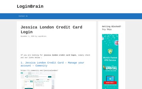 jessica london credit card login - LoginBrain