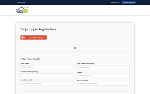 Dropshiper Registration - Kumoten