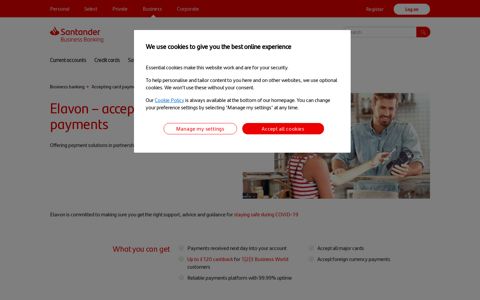 Using Elavon | Accepting Card Payments | Santander UK