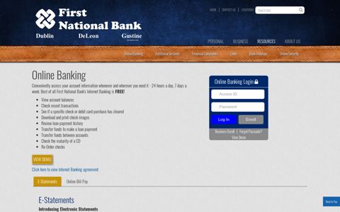 Online Banking | First National Bank of Dublin