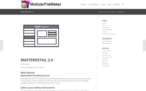 MasterDetail 2.0 – Modular FileMaker