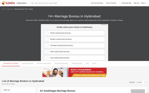 Top 10 Marriage Bureau in Hyderabad, Matrimonial Services ...