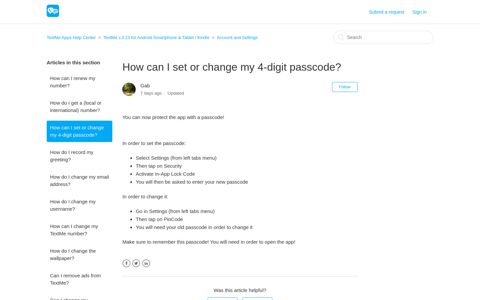 How can I set or change my 4-digit passcode? – TextMe Apps ...