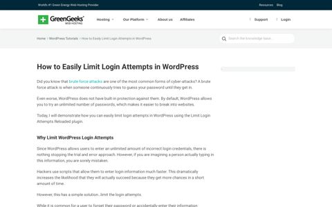 How to Easily Limit Login Attempts in WordPress - GreenGeeks