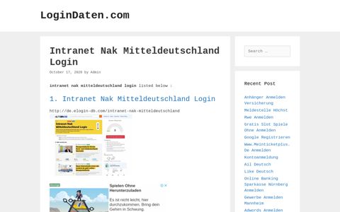 Intranet Nak Mitteldeutschland Login - LoginDaten.com