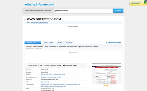gdexpress.com at Website Informer. Visit Gdexpress.