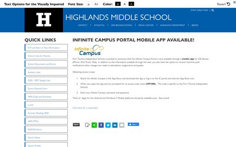 Infinite Campus Portal Mobile App Available! - Highlands ...