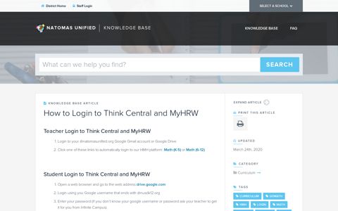 How to Login to Think Central and MyHRW