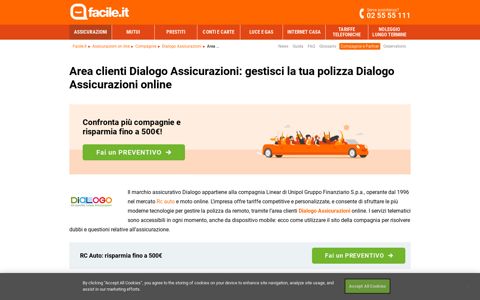 Area clienti Dialogo Assicurazioni online | Facile.it