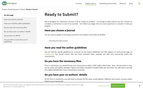 Ready to submit? | Authors | Hindawi