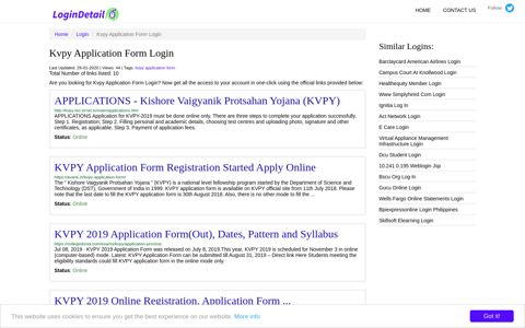 Kvpy Application Form Login APPLICATIONS - Kishore ...